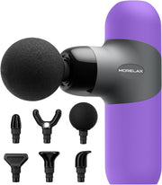 Mini Massage Gun, Percussion Muscle Massager for Back Pain Relief, Compact Sports Travel Massage Gun with 6 Massage Heads 4 Speeds, Gift for Her, Home, Athletes