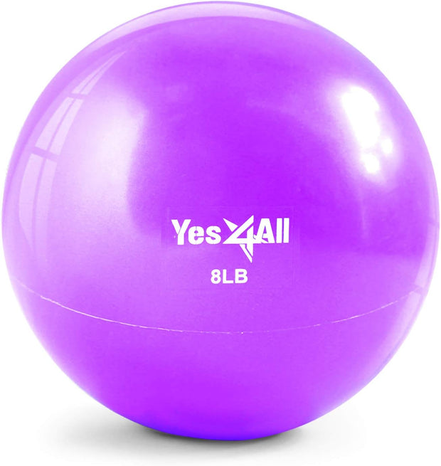 Yes4All Weighted Toning Balls for Exercise, Soft Medicine Balls for Exercise, Pilates, Yoga, Balance, Flexibility, 2-10lbs