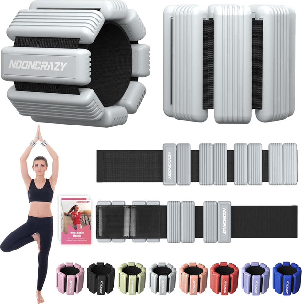 Pilates Wrist Ankle Weights for Women, Wearable Strong Arm & Leg Weights Set of 2(1 lb/2.2 lbs Each), Adjustable Ankle Weights for Walking, Yoga, Dance, Barre, Gym