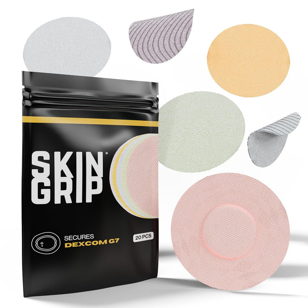 Skin Grip Adhesive Patches Compatible with Dexcom G7 & Stelo CGM – Waterproof & Sweatproof Cover for Continuous Glucose Monitor Sensor, Stays Secure for 10-15 Days – 20 Pack, Camo