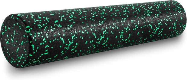 ProsourceFit High Density Foam Rollers 12 - inches Long, Firm Full Body Athletic Massage Tool for Back Stretching, Yoga, Pilates, Post Workout Muscle Recuperation, Black/Green