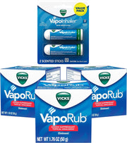 Vicks VapoRub, Original, Cough Suppressant, Topical Chest Rub & Analgesic Ointment, Medicated Vicks Vapors, Relief from Cough Due to Cold, Aches & Pains, 1.76oz each (pack of 3)