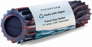 Oceanfoam Ripple Travel Foam Roller (11" x 3.35") Firm Mini Foam Roller for Physical Therapy, Deep Tissue Massage, Back Pain - High Density, Ergonomic Wave Textured - Yoga, Exercise (Black Marbled)