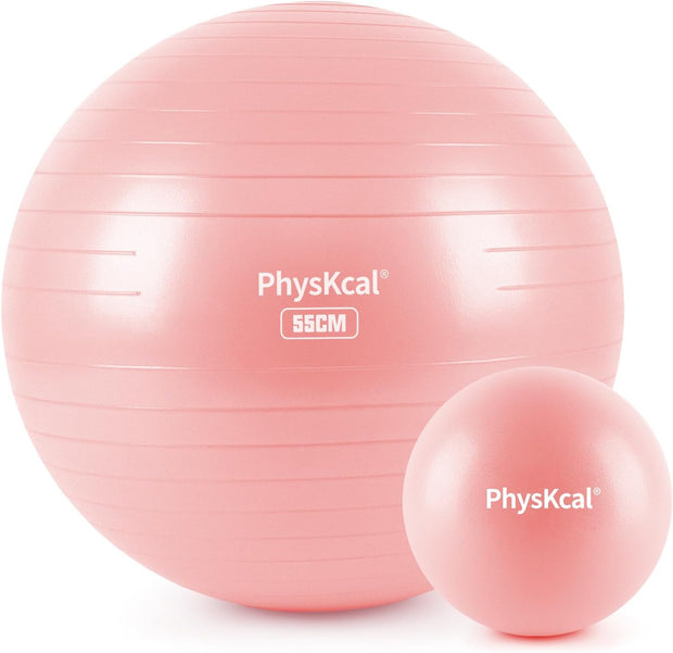 Yoga Ball for Exercise, Pilates Set, 4 Sizes Fitness Ball for Workout, Birthing, Pregnancy, Physical Therapy- Pump Included