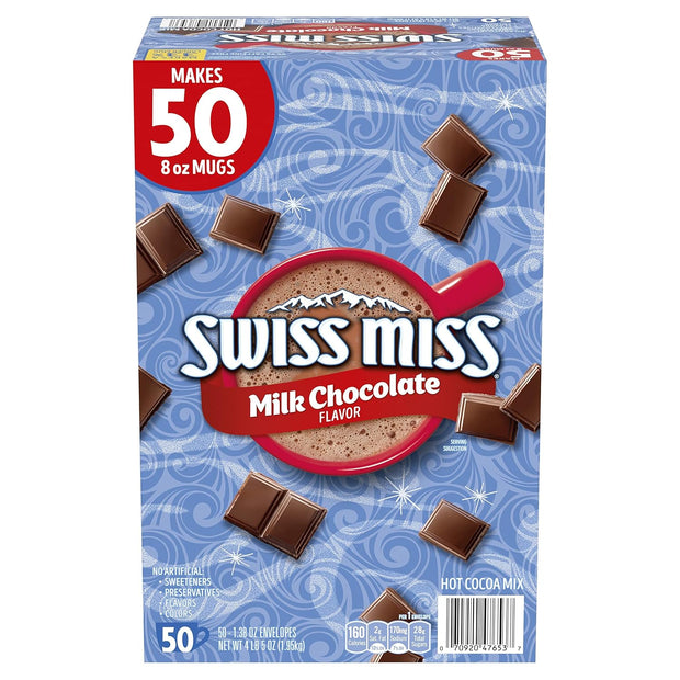 Swiss Miss Milk Chocolate Flavor Hot Cocoa Mix, 1.38 oz. 50-Count (Pack of 2)