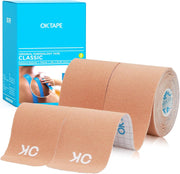 OK TAPE Kinesiology Tape 10 inches Precut, 20 Strips, Cotton Elastic Athletic Tape Latex Free, 2in x 16ft, Black