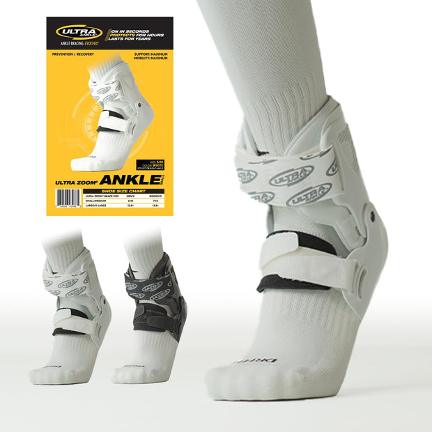 Ultra Zoom Ankle Brace – Hinge Design Promotes Faster Healing and Accelerated Recovery with Natural Protected Movement to promote Early Activity After Injury and Prevent Future Injuries in Life and Sport.