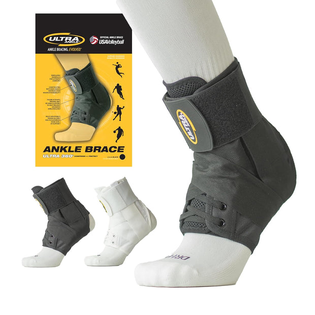 Ultra 360 Lace-Up Ankle Brace Featuring Adjustable Support with Figure-8 Straps to Reduce Ankle Pain and Speed Recovery. Orthopedic Grade Construction for Everyday Wear and Durability for Sports.