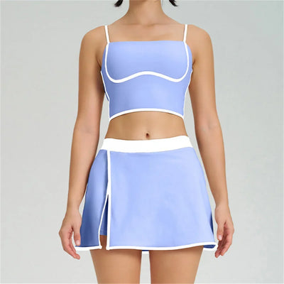 1/2PCS Women Tracksuit Yoga Set Gym Set Bra Sports Anti Shorts Skirt Workout Sportswear Running Gym Wear Athletic Suits