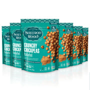 Saffron Road Roasted and Crunchy Sea Salt and Cracked Pepper Chickpeas | High Protein Snacks | Gluten-free, Vegan, Non-GMO, and Certified Halal and Kosher | 5.4oz Pouch | Pack of 6