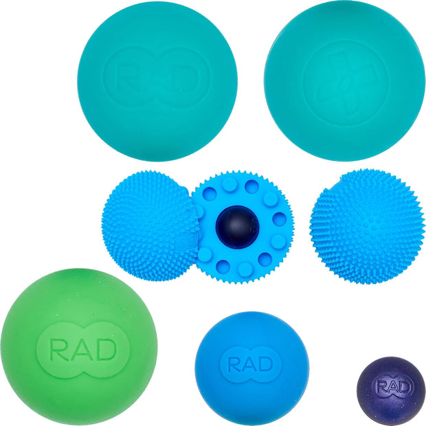 RAD All-in Kit – Foam Roller Set for Whole Body Massage & Myofascial Release – 7-in-1 Kit with Roller Stick, Yoga Block, Massage Balls – Muscle Recovery Tools for Mobility & Flexibility