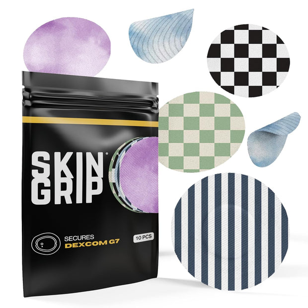 Skin Grip Adhesive Patches Compatible with Dexcom G7 & Stelo CGM – Waterproof & Sweatproof Cover for Continuous Glucose Monitor Sensor, Stays Secure for 10-15 Days – 20 Pack, Camo