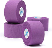 OK TAPE 4 Rolls Athletic Tape, Sports Tape for Injuries, Rigid, Easy Tear Medical Tape, Wrist Tape, No Sticky Residue | Secure Ankle, Finger, Knee- 1.5inch x 15yards (Purple)
