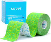 OK TAPE PRO Kinesiology Tape, 2inch x Long Roll 16ft Free Cut Tape, Elastic Athletic Tape Therapeutic Latex Free, Black+Black