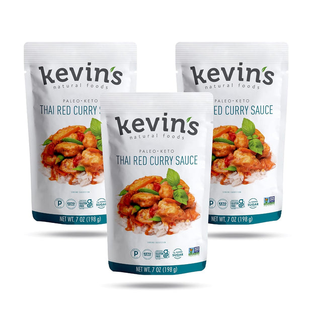 Kevin's Natural Foods Paleo Simmer Sauce Variety Pack - Stir-Fry Sauce, Gluten Free, No Preservatives, Non-GMO - 3 Pack (Teriyaki/Thai Coconut/Korean BBQ)