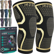 Modvel Compression Knee Brace for Women & Men, 2-Pack Knee Brace for Running Knee Pain, Knee Support Compression Sleeve, Workout Sports Knee Braces for Meniscus Tear, ACL & Arthritis Pain Relief