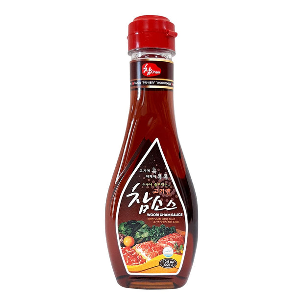 Woori Cham Sauce, Korean BBQ Soy Sauce, #1 Steak Sauce in Korea, Magic Sauce for Korean BBQ, Kalbi, Bulgogi, and Pickles, 참소스 (10.6Oz, 1) (1 Pack)