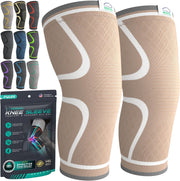 Modvel Compression Knee Brace for Women & Men, 2-Pack Knee Brace for Running Knee Pain, Knee Support Compression Sleeve, Workout Sports Knee Braces for Meniscus Tear, ACL & Arthritis Pain Relief