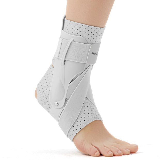 Left Ankle Brace for Women & Men - Ankle Support Sprained Ankle Brace for Achilles,Tendon,Sprain,Injury Recovery,Ankle Support Brace for Running, Basketball, Football (Grey,S,Left)