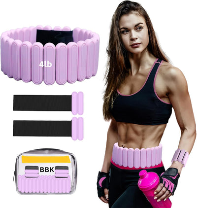 Silicone Adjustable Weighted Belt for Men & Women – DIY Weighted Walking & Exercise Belt with Removable Weights – Gym, Strength Training, Yoga, Hiking – Free Weight Adjustment for Wrist & Ankle