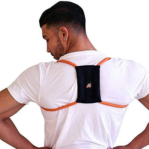 PRIMEKINETIX PostureMedic Dynamic Posture Brace for Neck and Back Support -For Enhanced Shoulder Alignment, Posture Improvement & Stretching- M(Blue)