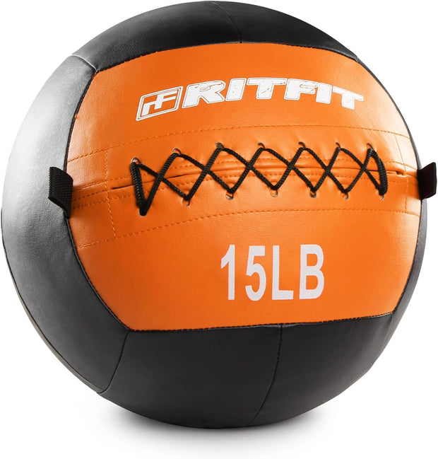 RitFit Medicine Ball / weight ball / Soft Medicine Ball / Wall Medicine Ball / Soft Wall Ball / Wall Ball set/ Medicine Balls for Exercise and Conditioning Workouts, Fitness Gym Equipment for Core Training and Cross Training (5/10/15/20/25/30 lbs)