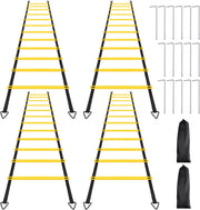 1/2/4 Pack 12 Rungs Agility Ladder Set, Training Ladder with Steel Stakes and Carry Bag for Soccer, Speed Fitness Feet Training