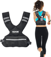 VEVOR Adjustable Weighted Vest, 11-20lb/20-32lbs/35lbs/40lbs Weight Vest with 6 Ironsand Weights and Reflective Stripe, Workout Equipment for Strength Training Running Jogging