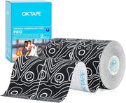 OK TAPE PRO Kinesiology Tape, 2inch x Long Roll 16ft Free Cut Tape, Elastic Athletic Tape Therapeutic Latex Free, Black+Black