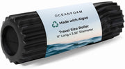 Oceanfoam Ripple Travel Foam Roller (11" x 3.35") Firm Mini Foam Roller for Physical Therapy, Deep Tissue Massage, Back Pain - High Density, Ergonomic Wave Textured - Yoga, Exercise (Black Marbled)