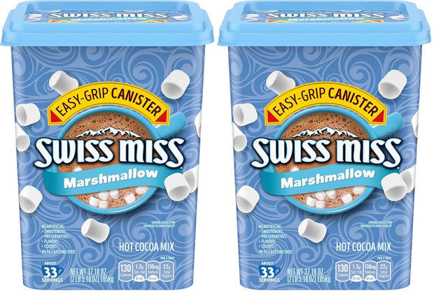 Swiss Miss Hot Cocoa Drink Mix, Milk Chocolate with Marshmallows, 37.18 oz Easy-Grip Canister