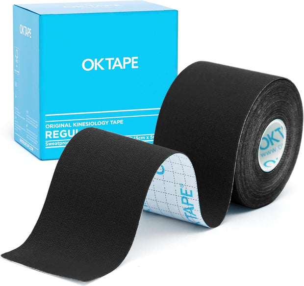 OK TAPE Kinesiology Tape, Regular Original Cotton Elastic Athletic Tape for Support and Recovery, Sports Tape, 2in×16.4ft Uncut Roll - Pink