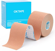 OK TAPE Kinesiology Tape, Regular Original Cotton Elastic Athletic Tape for Support and Recovery, Sports Tape, 2in×16.4ft Uncut Roll - Pink