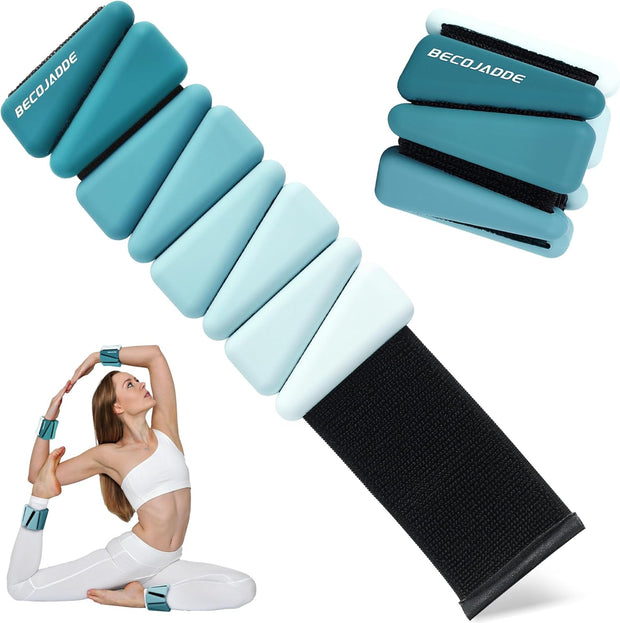 Wrist Weights for Women At Home Ankle Weights Set of 2 (1 lb /2 Lbs Each) Adjustable Weighted Wristbands Arm Leg Weights for Women Men Suitable for Walking Swimming Running Pilates Yoga Gym