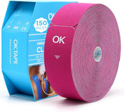 OK TAPE Kinesiology Tape Pre Cut Strips Bulk (150 PCS),Elastic Cotton Latex Free Hypoallergenic Athletic Tape Roll for Muscle Joint Knee,Waterproof k Tape 2in×10in/PCS
