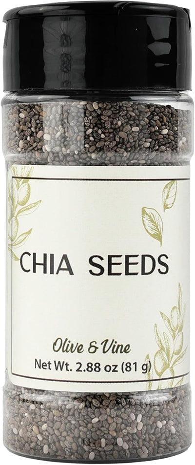 Olive & Vine Chia Seeds, Nutty Flavor, for Smoothies & Baking, Rich Tradition, Authentic Taste, for Global Recipes (2.88 Ounce)