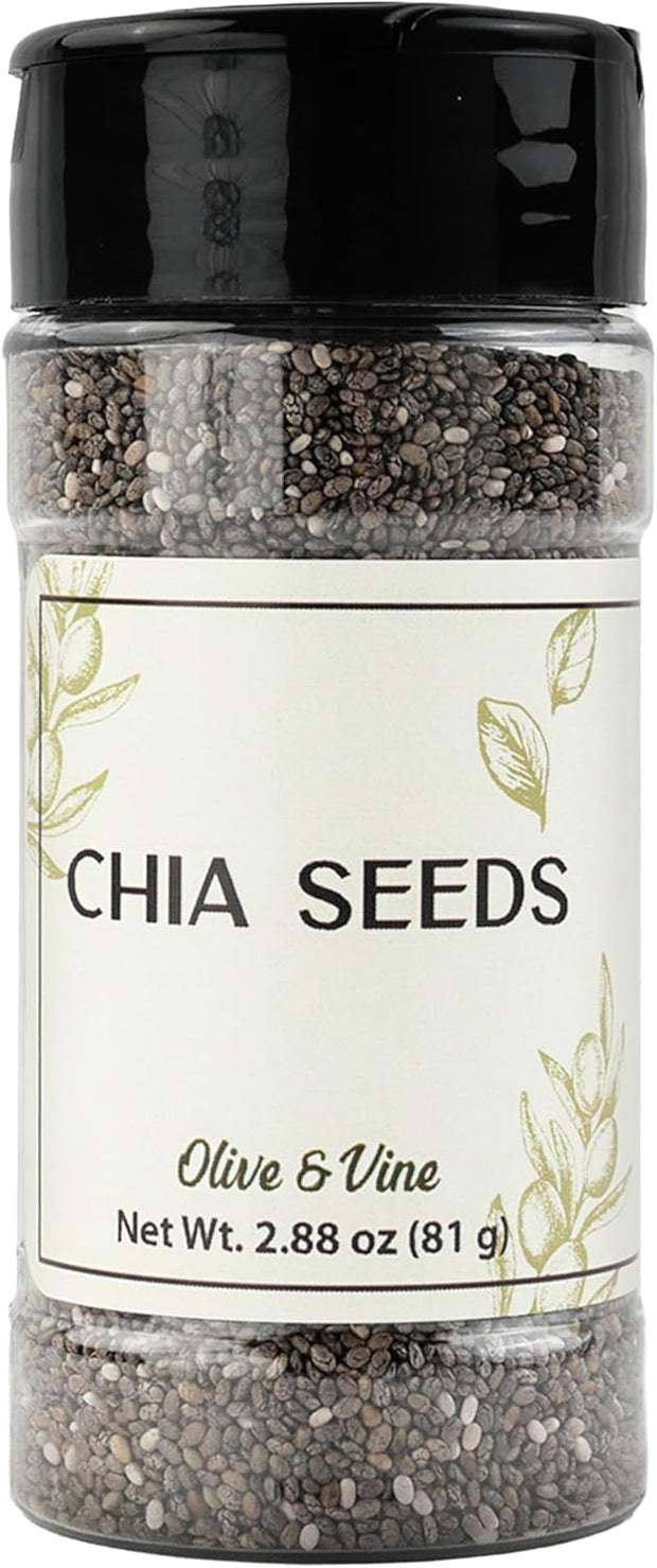Olive & Vine Chia Seeds, Nutty Flavor, for Smoothies & Baking, Rich Tradition, Authentic Taste, for Global Recipes (2.88 Ounce)