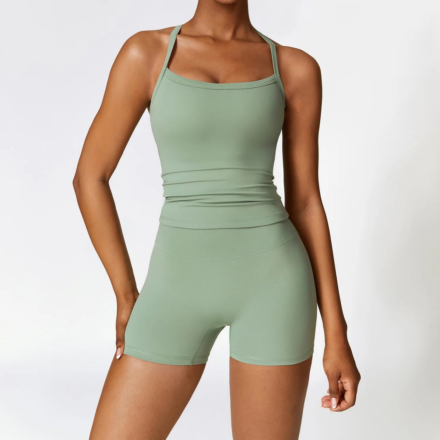 2PCS Yoga Set Women Gym Clothing Fitness Workout Set Sportswear Female Long Sleeve Crop Top High Waist Leggings Sports Suits