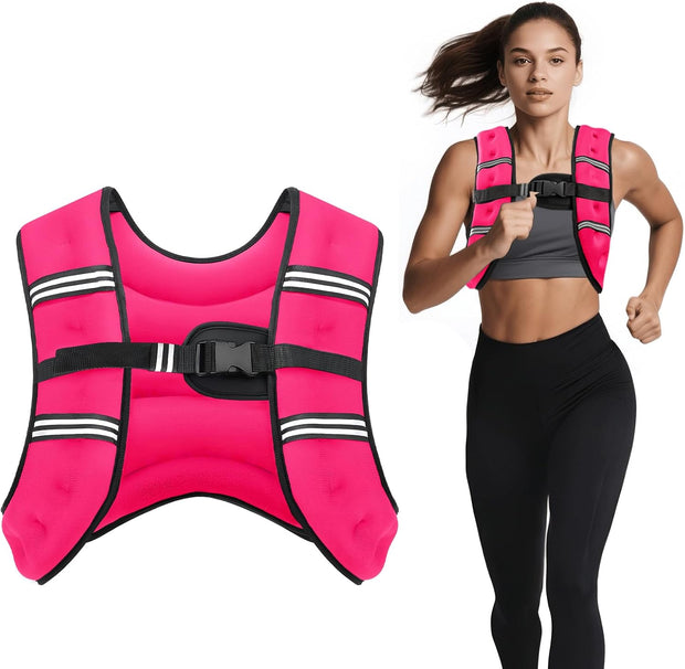 Weighted Vest for Woman Men, 6lb/8lb/12lb/16lb/20lb/30lb Weight Vest with Reflective Stripe, Weight Vests Adjustable for Walking, Weight Loss, Training, Running