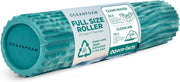 Oceanfoam Tidal Roller - Natural - Muscle Massage Foam Roller for Back Pain & Stretching - Firm and Ergonomic Wide Wave Textured - Yoga, Athletics, & Wellness - Full Size, 20" x 5"