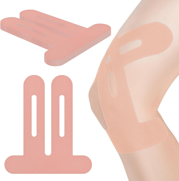 Kinesiology Tape for Knees, 10 Count Knee Tape for Knee Pain Relief Pre Cut, Latex Free Knee Tape, Support Muscles and Joints, Knee Kinesiology Tape Pre Cut, Waterproof and Elastic (Black)