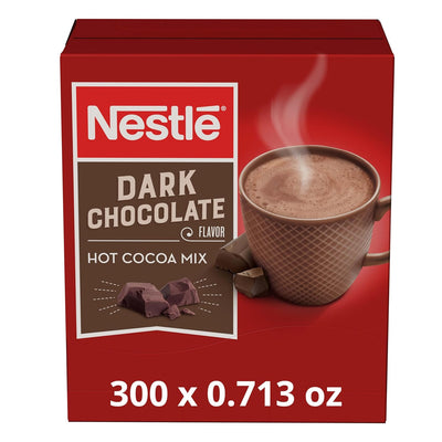 Nestle Hot Chocolate Packets, Dark Chocolate Flavor Hot Cocoa Mix, Made with Real Cocoa, Bulk Pack, 0.71 oz Packet (Pack of 300)