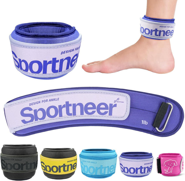 Sportneer Ankle Weights 0.5/1/2/3/5 LBS 1 Pair Wrist Leg Arm Weights for Women Men Kids Child with Adjustable Straps, Strength Weighted for Jogging Running Walking Fitness Gym Workout