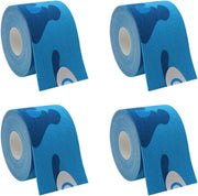 OBTANIM 4 Rolls Waterproof Breathable Kinesiology Tape, Athletic Elastic Kneepad Muscle Pain Relief Knee Taping for Gym Fitness Running Tennis Swimming Football (Black, Skin, Pink, Light Blue)