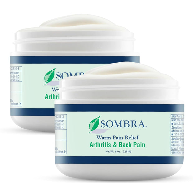 Sombra Warm Pain Relief Gel, Warm Relief for Arthritis and Chronic Pain Pre-Workout Muscle Rub Vegan Formula Free of Artificial Fragrances, Dyes, NSAIDs, Wax, Petroleum, Alcohol - 4oz Jar