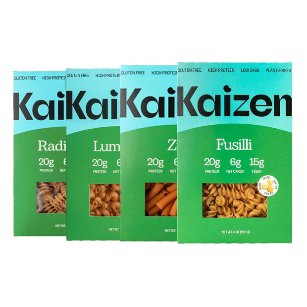 Kaizen Low Carb Keto Pasta Fusilli - High Protein (20g), Gluten-Free, Keto-Friendly (6g Net), Plant-Based Lupini Noodles made w/High Fiber Lupin Flour - 8 ounces (Pack of 3)