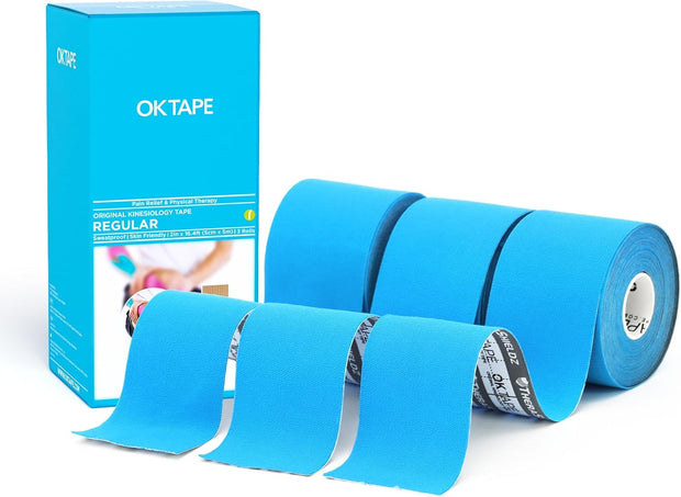 OK TAPE Kinesiology Tape, Regular Original Cotton Elastic Athletic Tape for Support and Recovery, Sports Tape, 2in×16.4ft Uncut Roll - Pink