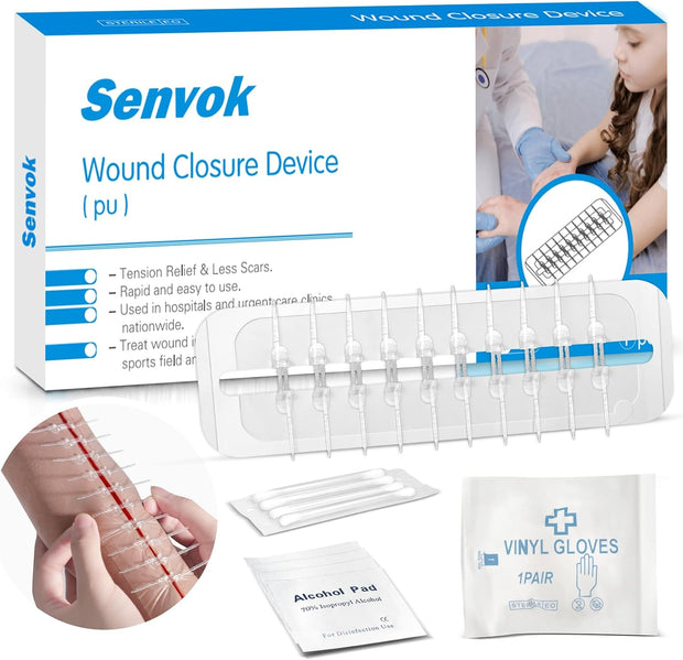 Sutures Butterfly Bandaids - 4 Pcs Laceration Closure Kit - Surgical Laceration Repair Without Sew - Quick Clot -Emergency Wound Closures Device (PU)