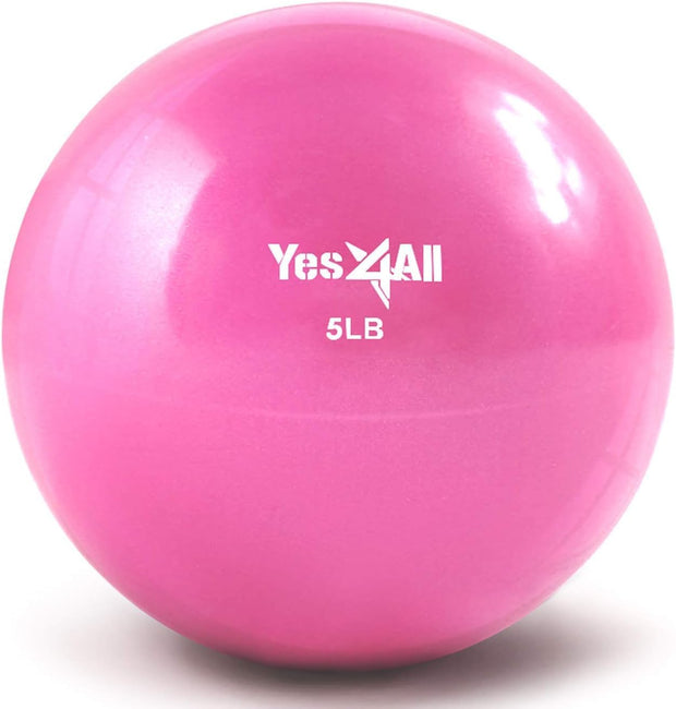 Yes4All Weighted Toning Balls for Exercise, Soft Medicine Balls for Exercise, Pilates, Yoga, Balance, Flexibility, 2-10lbs
