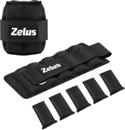 ZELUS 1 Pair Adjustable Ankle Weights, 2 4 6 8 10 lb Modularized Leg Weight Straps for Women Men, Weighted Ankle Weight Set with Removable Sandbags, 1-5 lb per Ankle Strap for Gym Yoga Jogging Walking